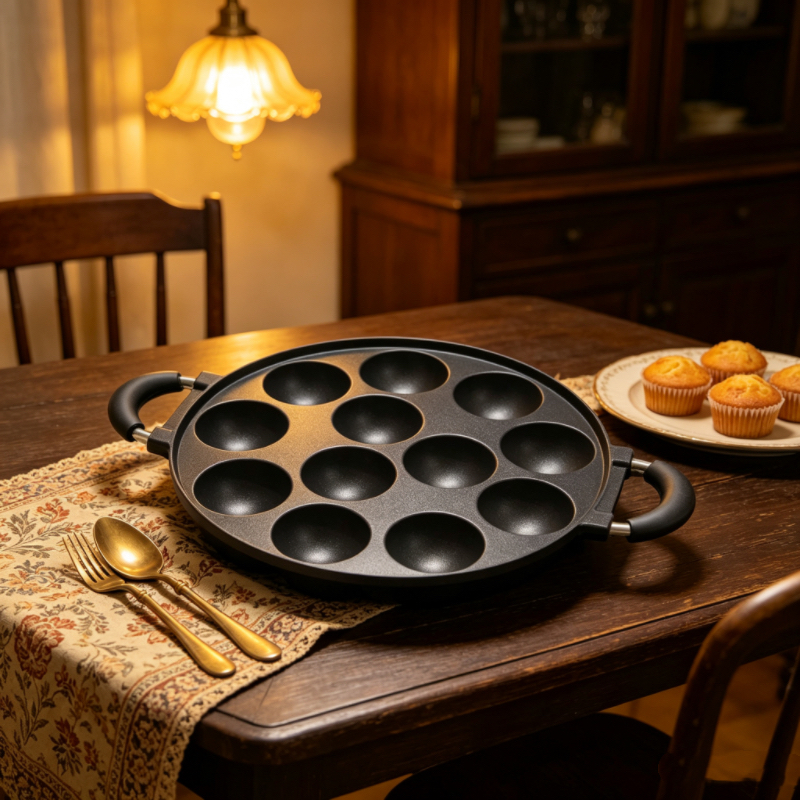 Danish Pancake Pan - 7/12 Mold Aebleskiver Pan, Nonstick Danish