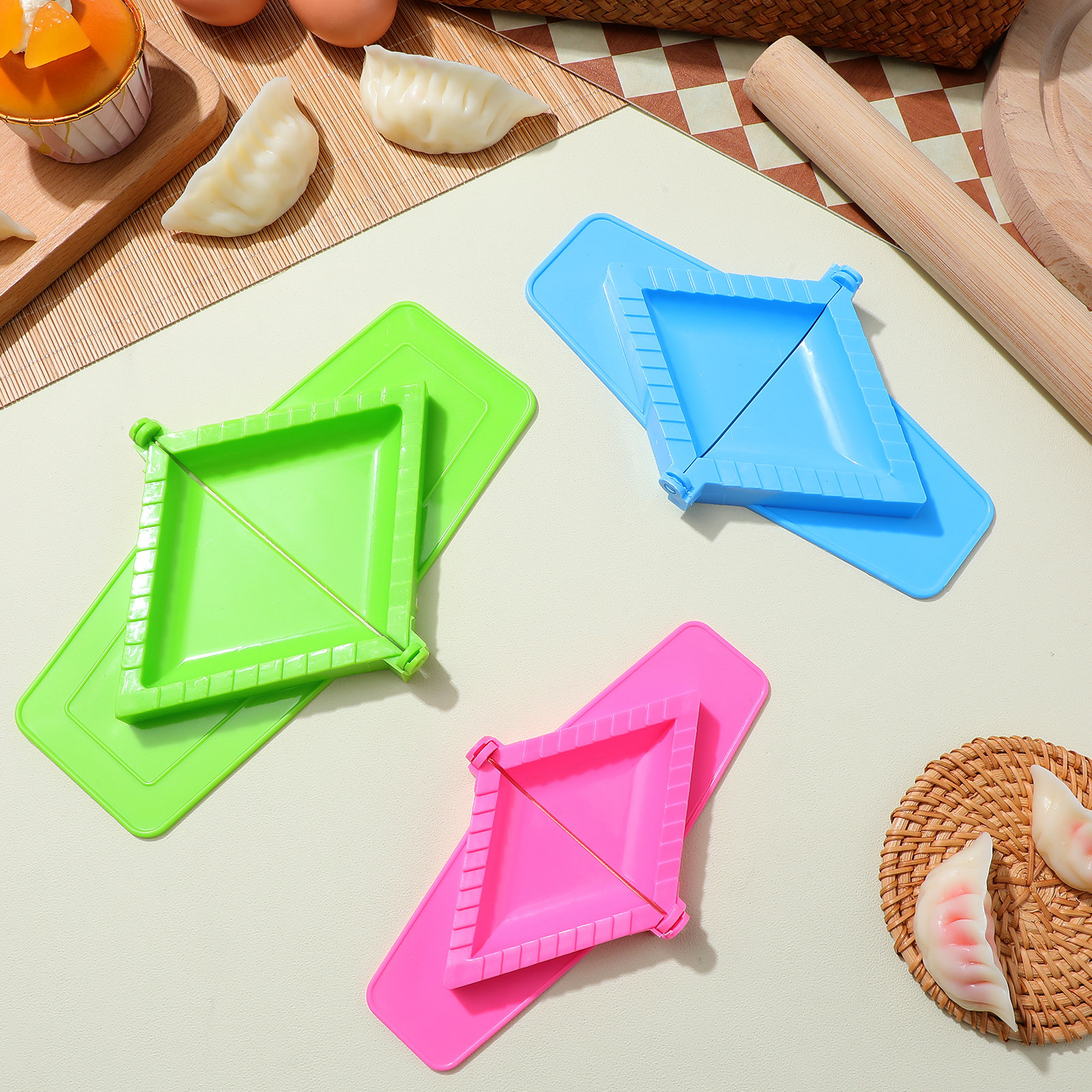 Dumpling Press Set - 3Pcs Manual Dumpling Maker Plastic Mold