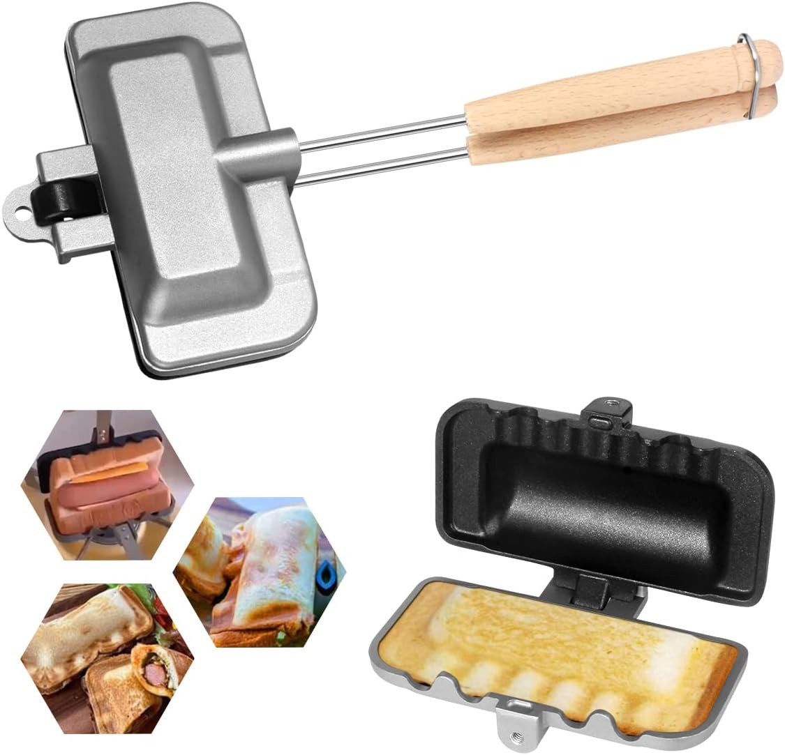 Hot Dog Press - Double Sided Frying Pan, Sandwich Baking