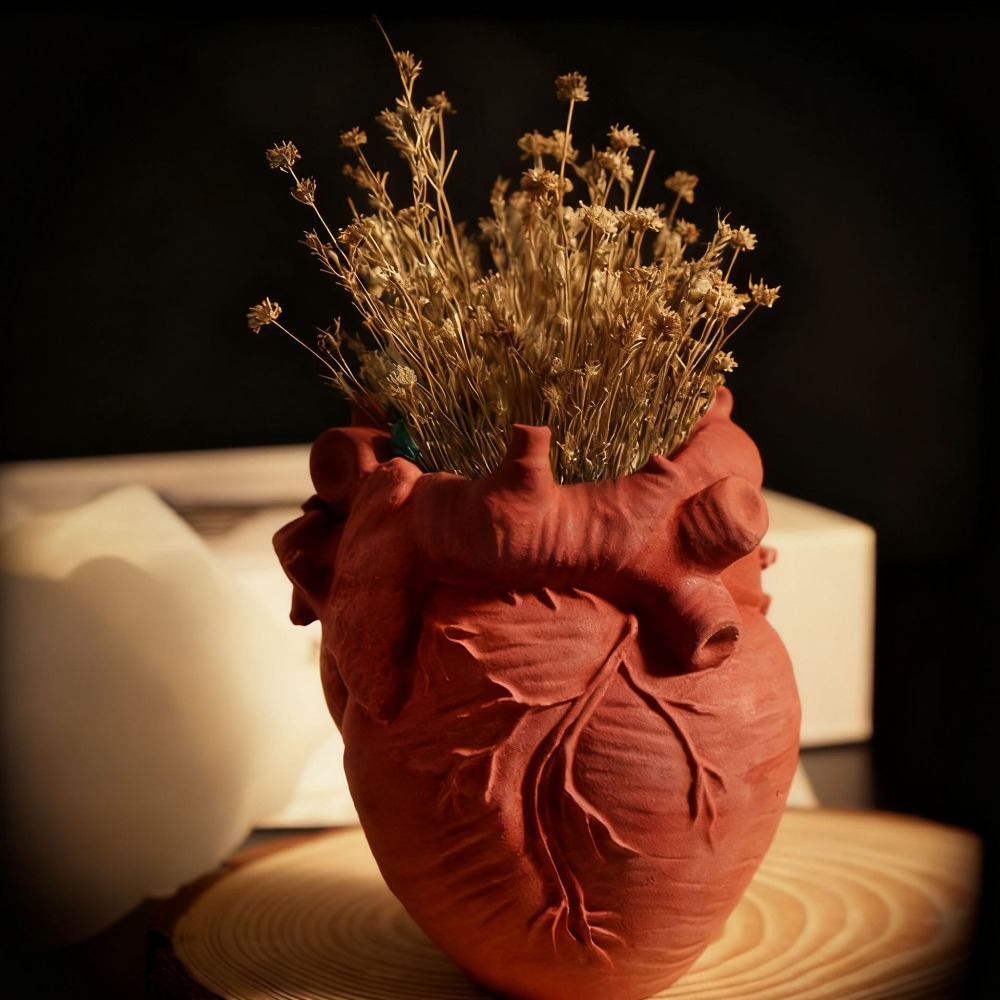 Heart Flowerpot Vase Resin Sil - đánh giá và giá Potsticker Mold