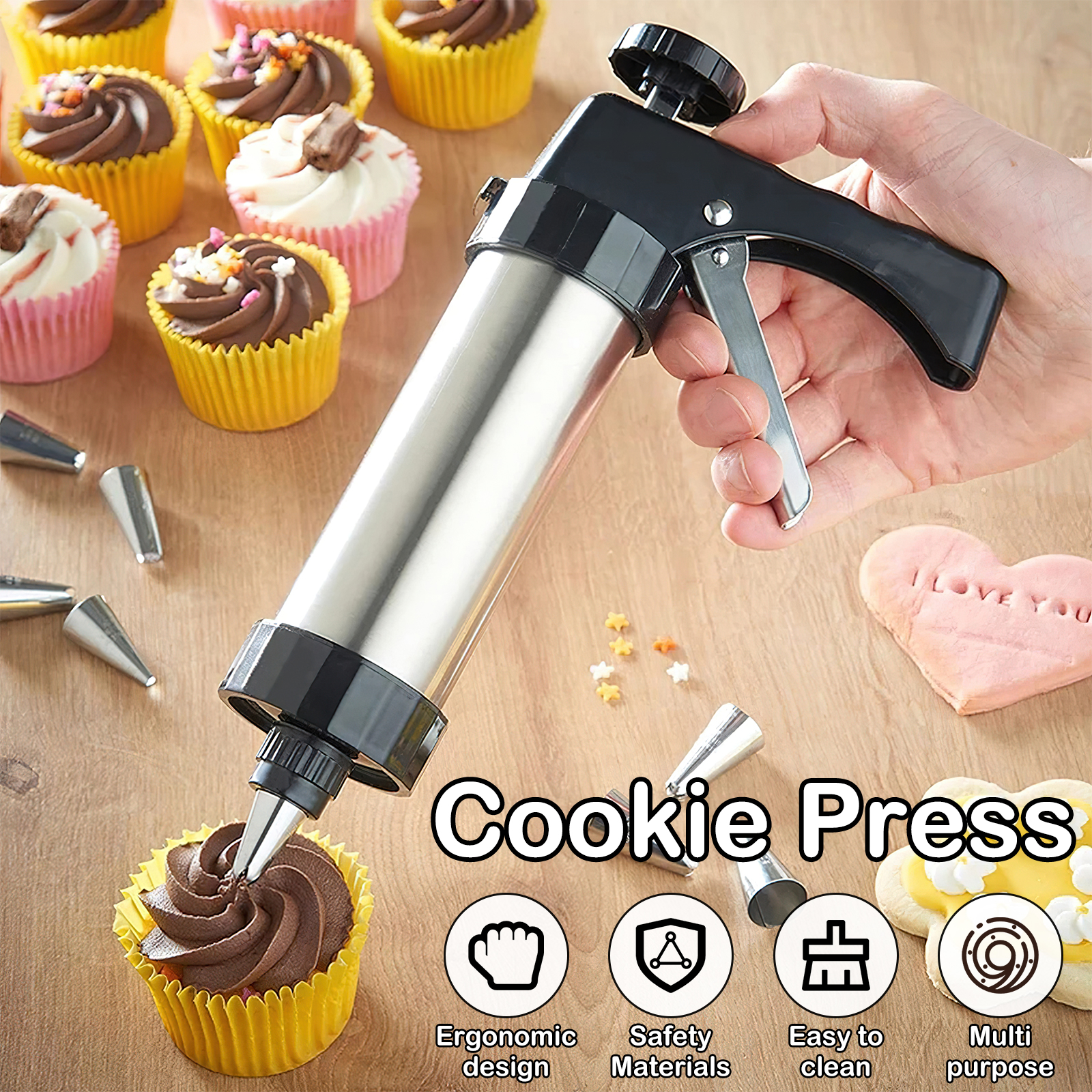 GMOX Cookie Press Gun and Tips - đánh giá và giá Churros Maker Gun