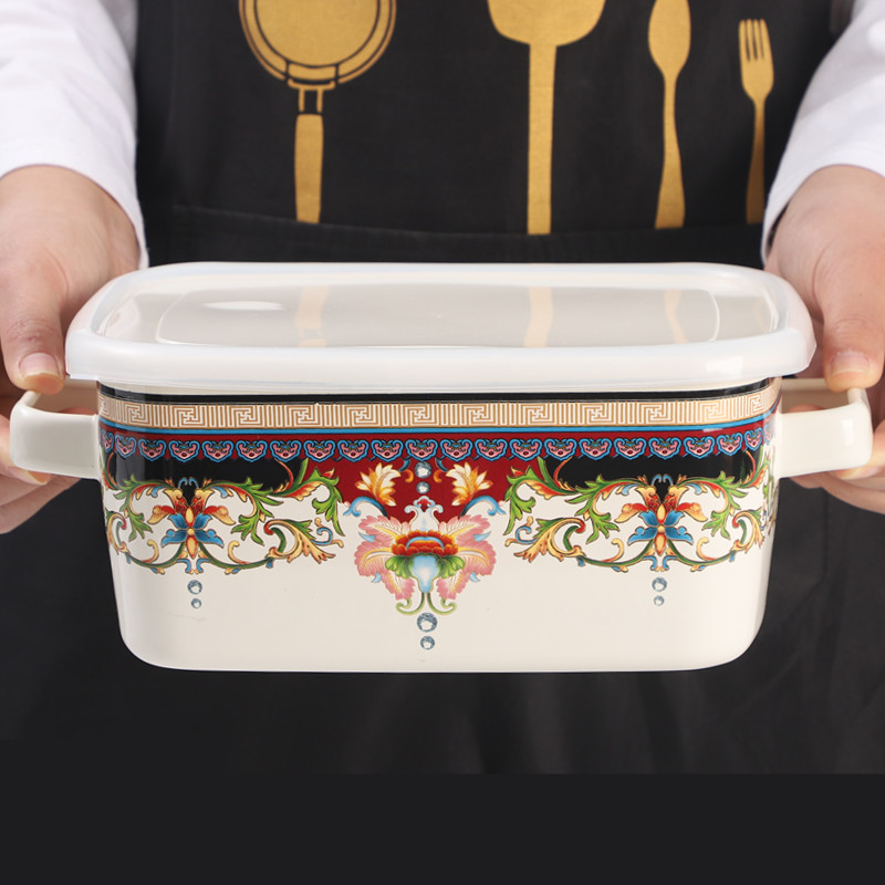 Enamel Salad Fruit Square Bowl - đánh giá và giá Dim Sum Basket