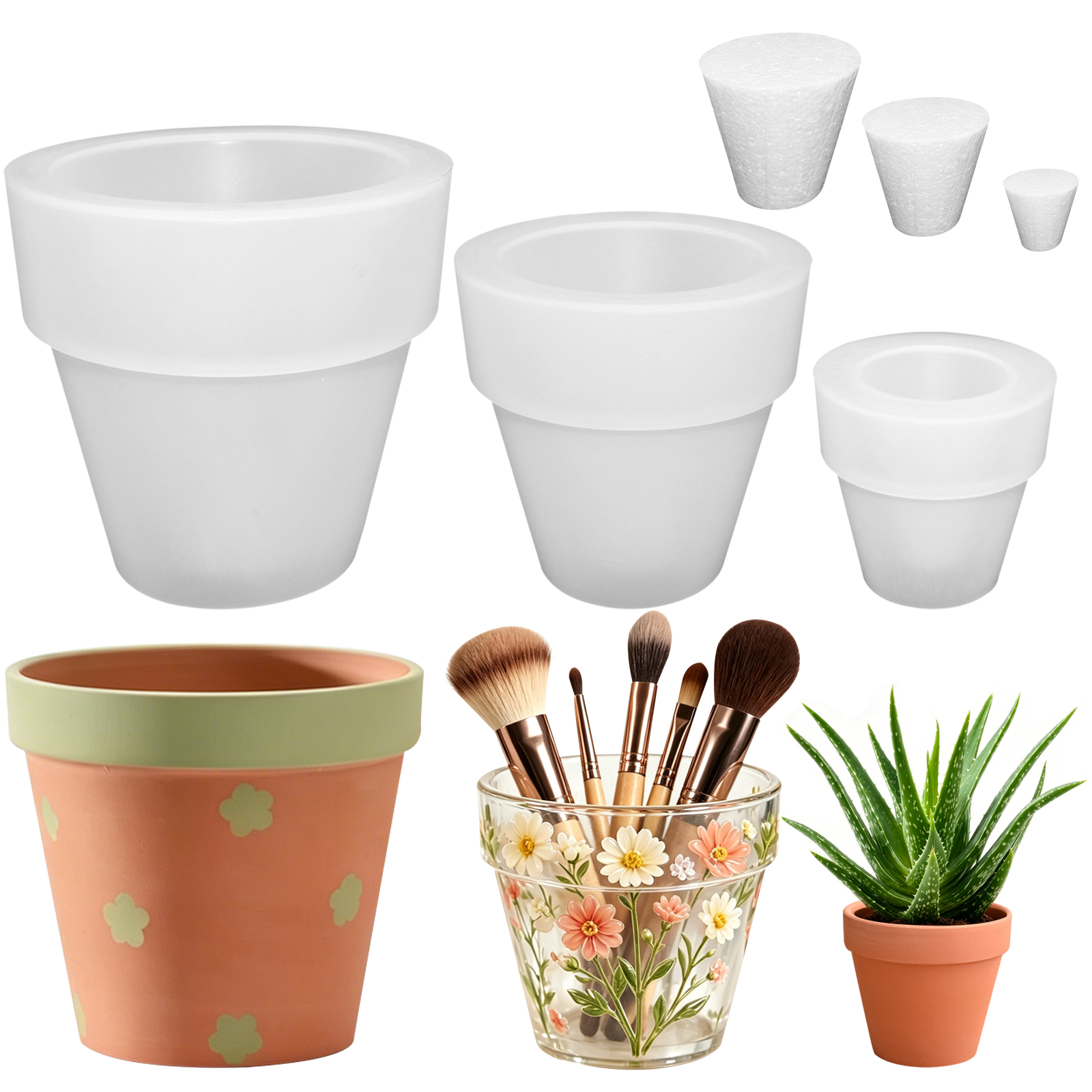 Flower Pot Silicone Molds, 3Pc - đánh giá và giá Potsticker Mold
