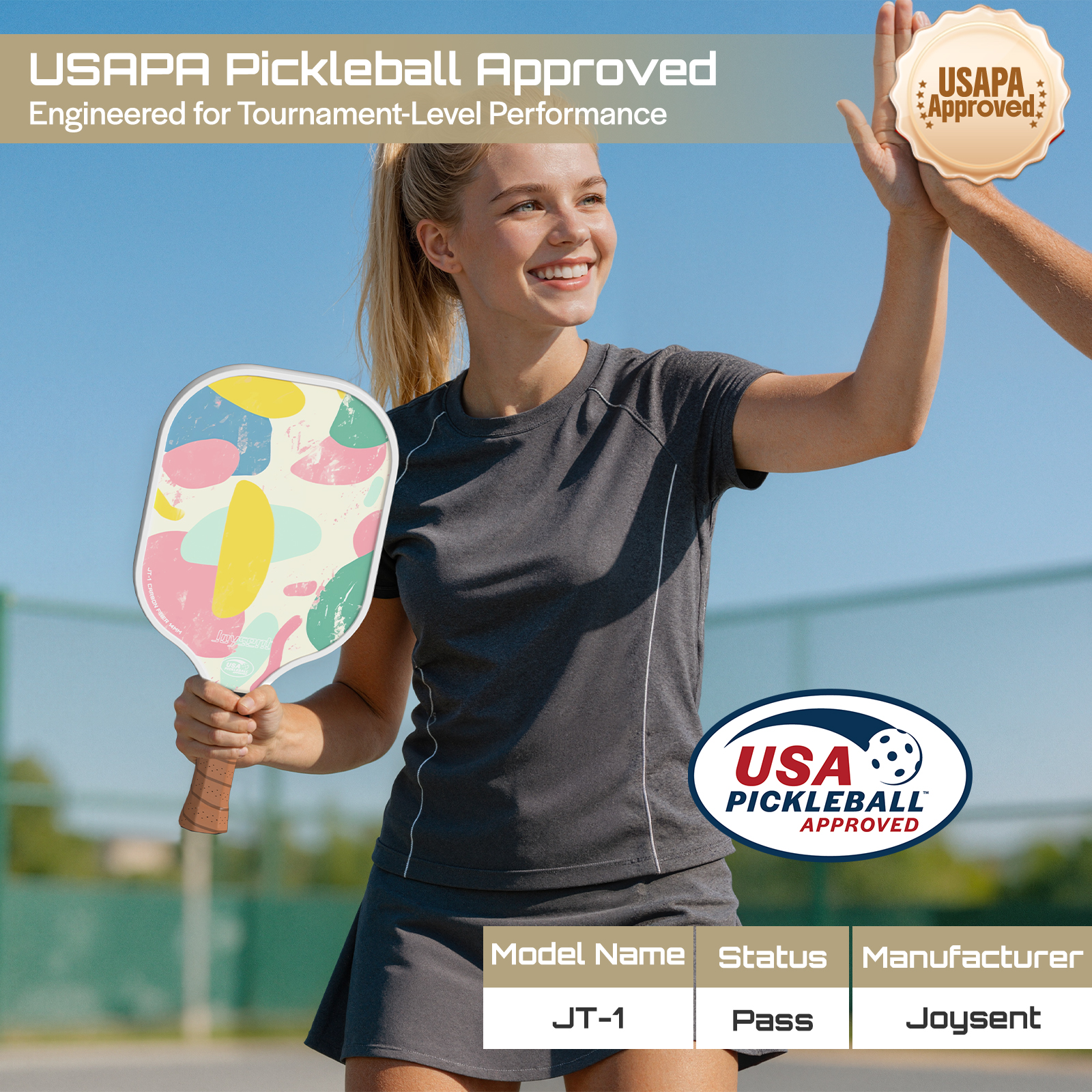 Joysent USAPA Pickleball Paddl - đánh giá và giá Crepe Pan Carbon
