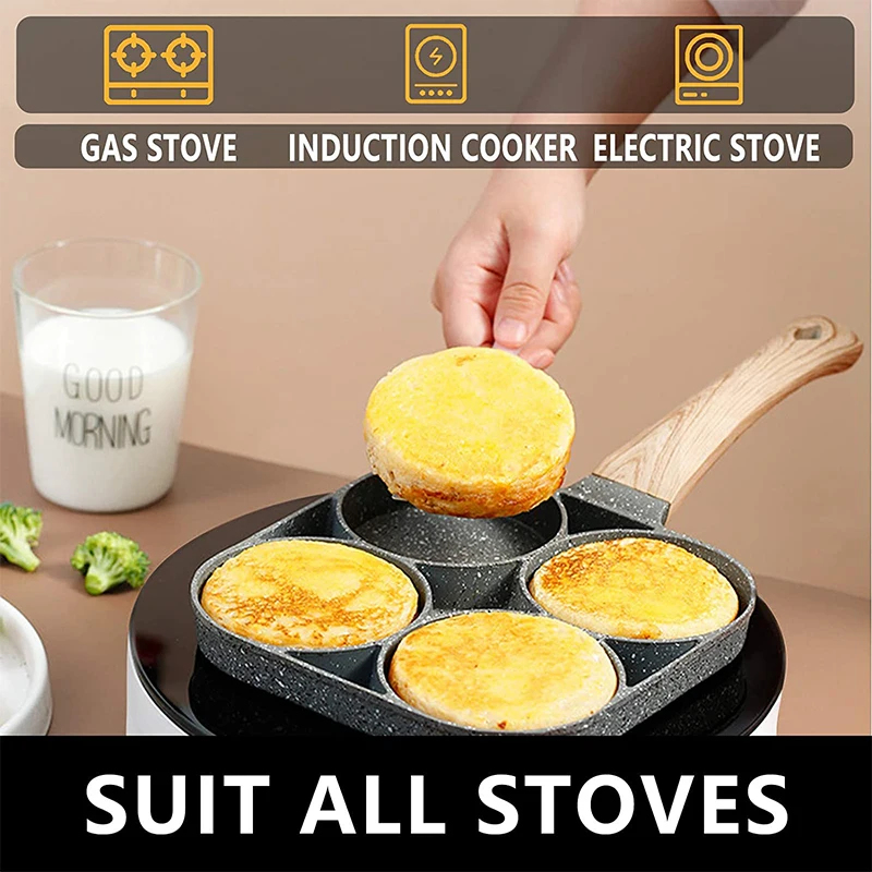 2/4-Hole Frying Pot Pan Thicke - đánh giá và giá Mini Pancake Griddle