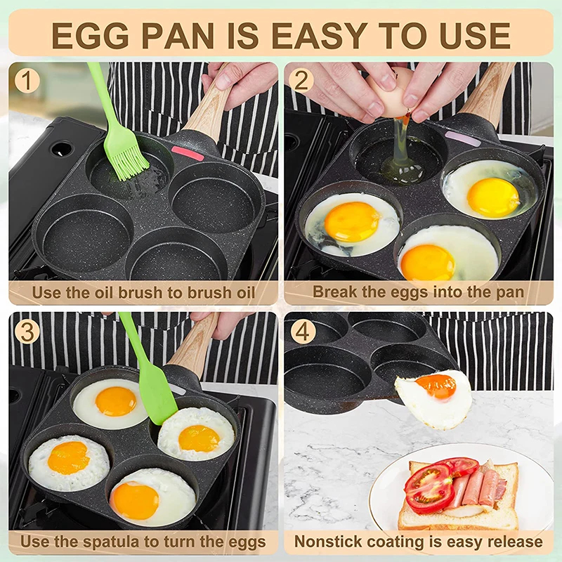 2/4-Hole Frying Pot Pan Thicke - đánh giá và giá Mini Pancake Griddle